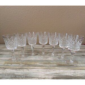 7 X Waterford Crystal ALANA 4.25" Port Wine Glasses Diamond Cut Gothic Mark